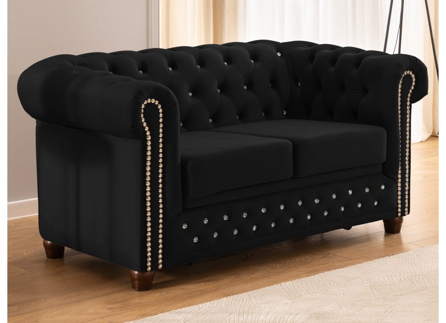 Sofa dwuosobowa z funkcją spania pikowana Chesterfield FELIX BLINK 2 23