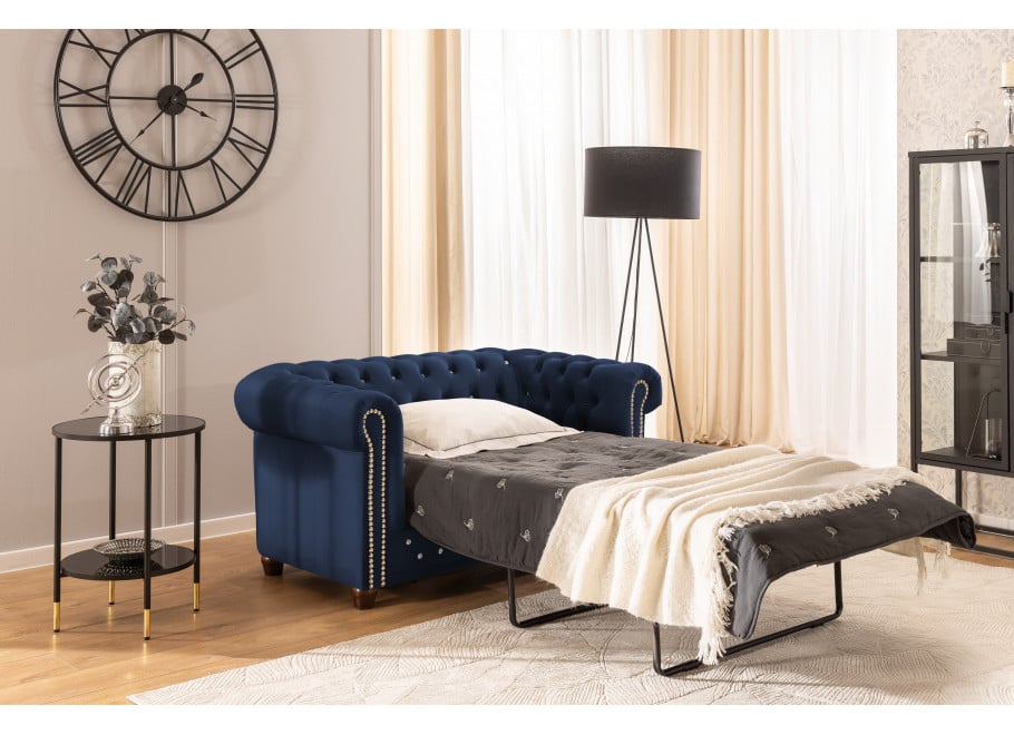 Sofa dwuosobowa z funkcją spania pikowana Chesterfield FELIX BLINK 2 16