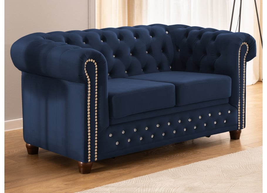 Sofa dwuosobowa z funkcją spania pikowana Chesterfield FELIX BLINK 2 17