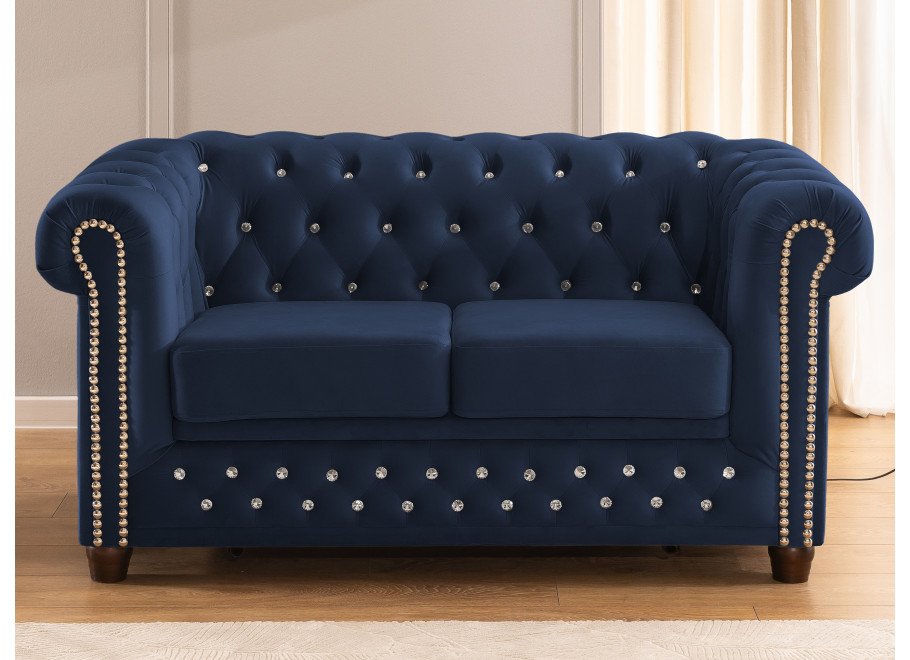 Sofa dwuosobowa z funkcją spania pikowana Chesterfield FELIX BLINK 2 18