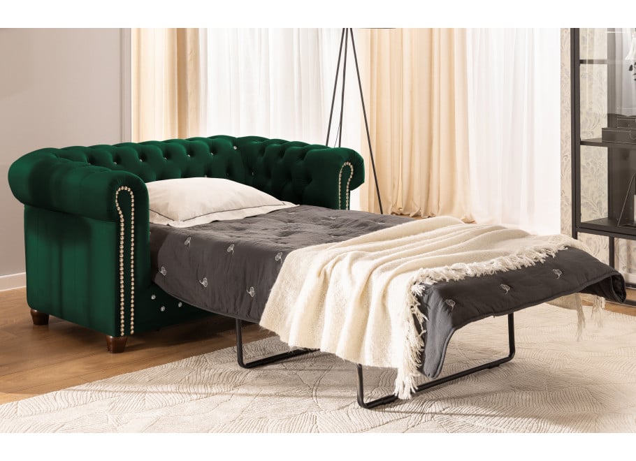 Sofa dwuosobowa z funkcją spania pikowana Chesterfield FELIX BLINK 2 19