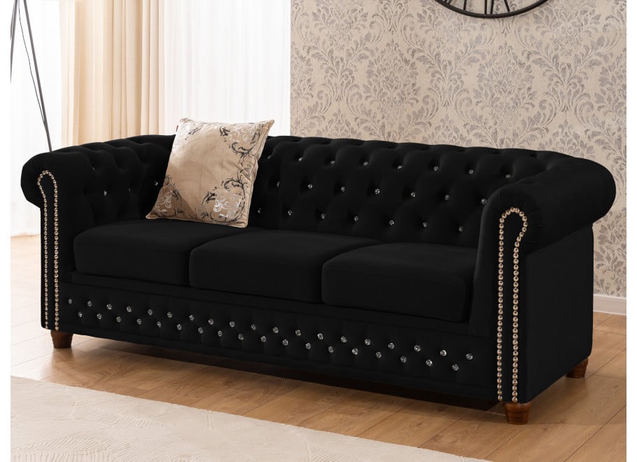 Sofa trzyosobowa pikowana Chesterfield FELIX BLINK 3 25