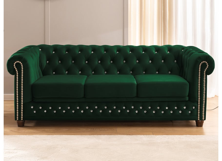 Sofa trzyosobowa z funkcją spania pikowana Chesterfield FELIX BLINK 3 21