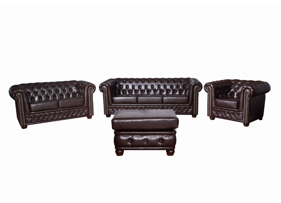 Sofa dwuosobowa z funkcją spania pikowana Chesterfield FELIX 2 25