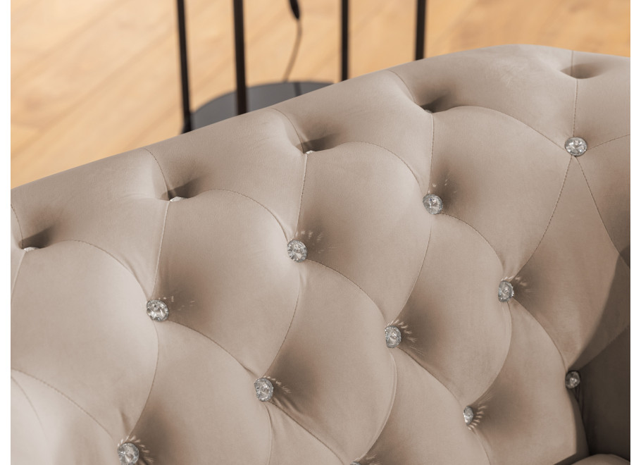 Narożnik sześcioosobowy pikowany Chesterfield FELIX BLINK 2+E+3 z funkcją spania 5