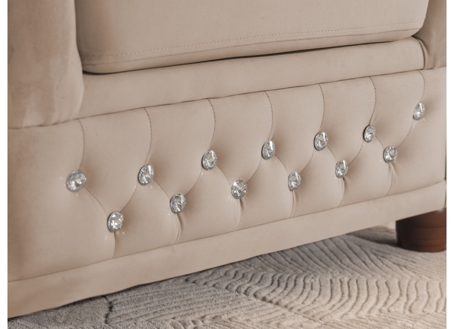 Narożnik sześcioosobowy pikowany Chesterfield FELIX BLINK 2+E+3 z funkcją spania 7