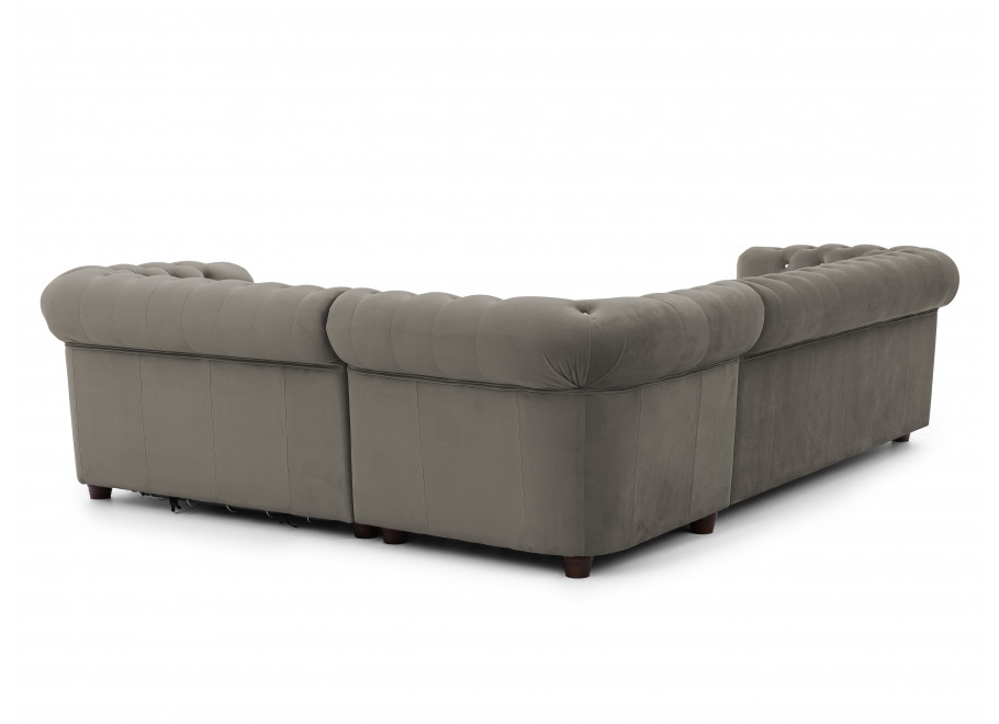 Narożnik sześcioosobowy pikowany Chesterfield FELIX BLINK 3+E+2 z funkcją spania 5