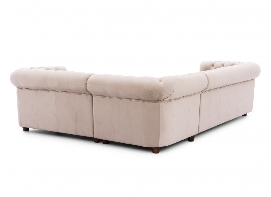 Narożnik sześcioosobowy pikowany Chesterfield FELIX BLINK 3+E+2 z funkcją spania 16