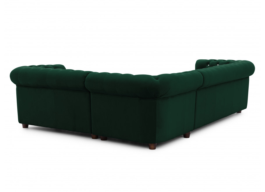 Narożnik sześcioosobowy pikowany Chesterfield FELIX BLINK 3+E+2 z funkcją spania 19