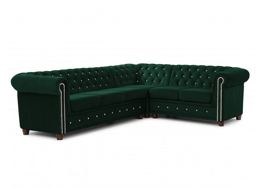 Narożnik sześcioosobowy pikowany Chesterfield FELIX BLINK 3+E+2 z funkcją spania 20
