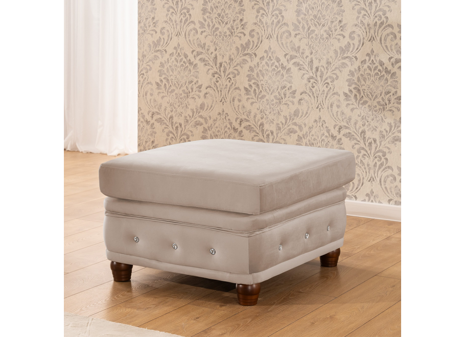 Puf pikowany z kryształkami Chesterfield 75x70 FELIX BLINK 2