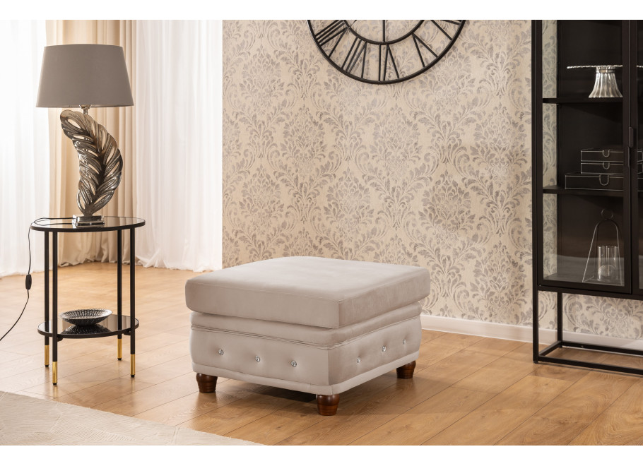 Puf pikowany z kryształkami Chesterfield 75x70 FELIX BLINK 4