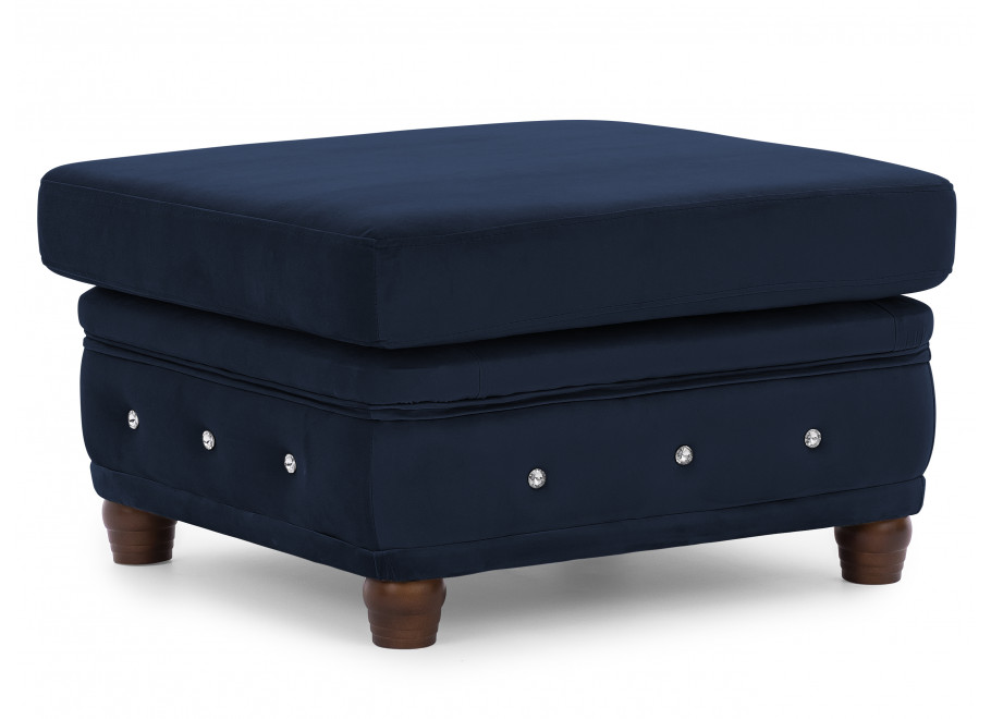 Puf pikowany z kryształkami Chesterfield 75x70 FELIX BLINK 7