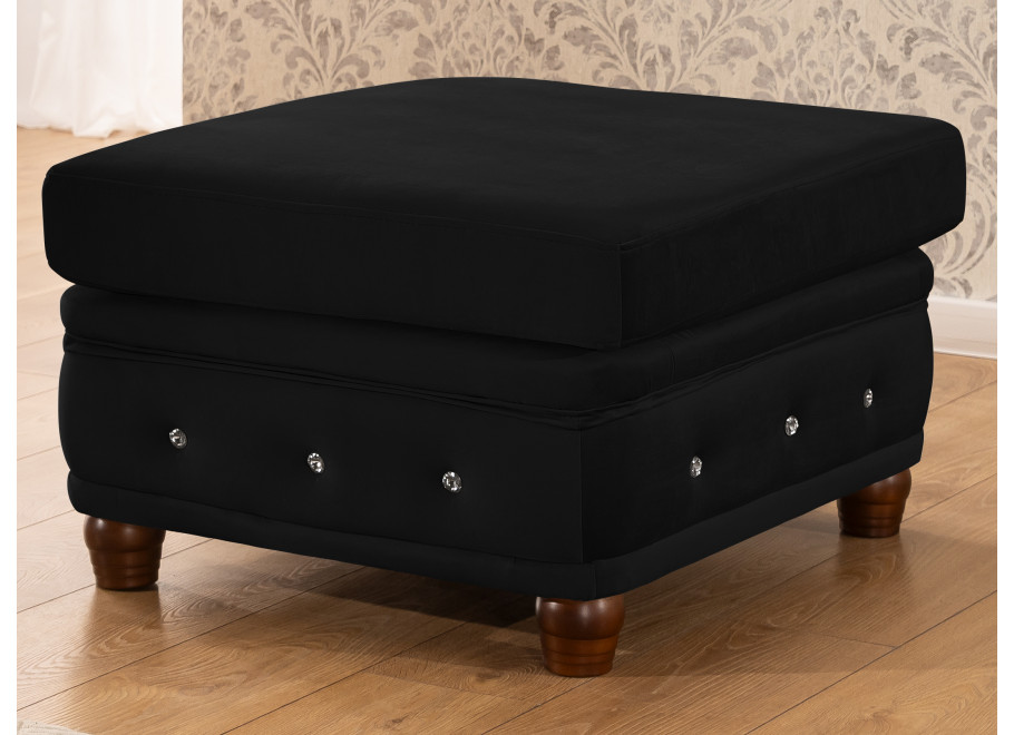 Puf pikowany z kryształkami Chesterfield 75x70 FELIX BLINK 13