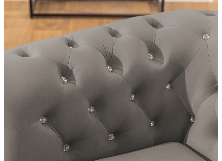 Zestaw mebli pikowanych z kryształkami Chesterfield 2+1 FELIX BLINK 7