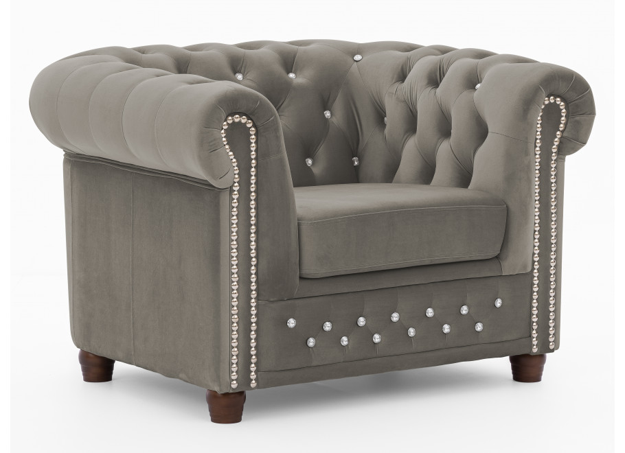 Zestaw mebli pikowanych z kryształkami Chesterfield 2+1 FELIX BLINK 5