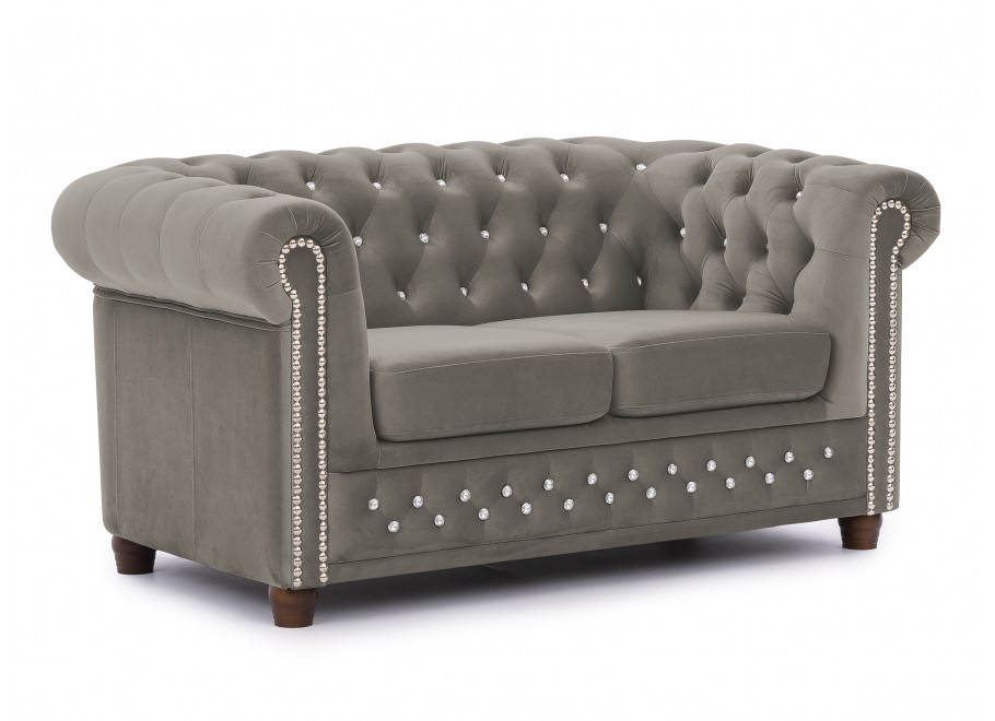 Zestaw mebli pikowanych z kryształkami Chesterfield 2+1 FELIX BLINK 3