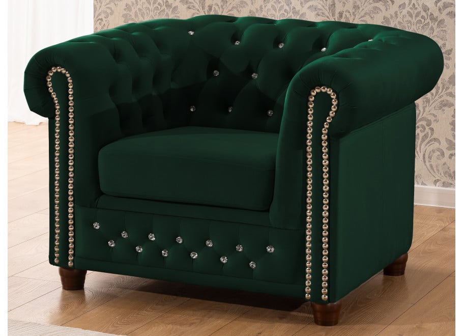 Zestaw mebli pikowanych z kryształkami Chesterfield 2+1 FELIX BLINK 16