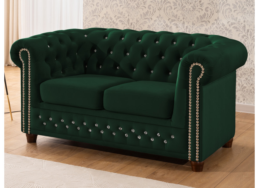 Zestaw mebli pikowanych z kryształkami Chesterfield 2+1 FELIX BLINK 17