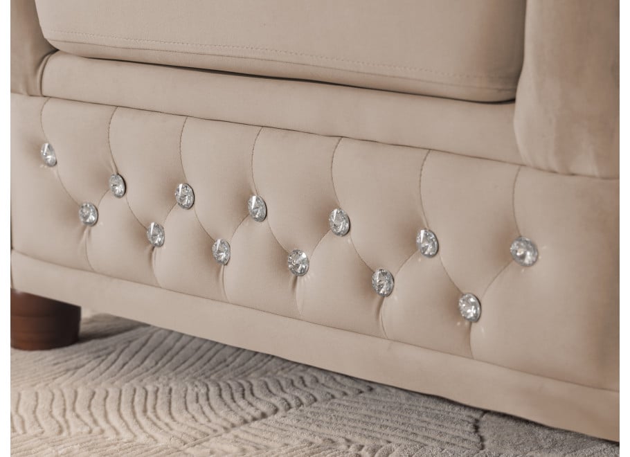 Zestaw mebli pikowanych z kryształkami Chesterfield 3+1 FELIX BLINK 5