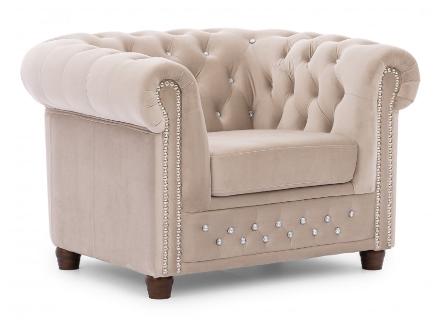 Zestaw mebli pikowanych z kryształkami Chesterfield 3+1 FELIX BLINK 10