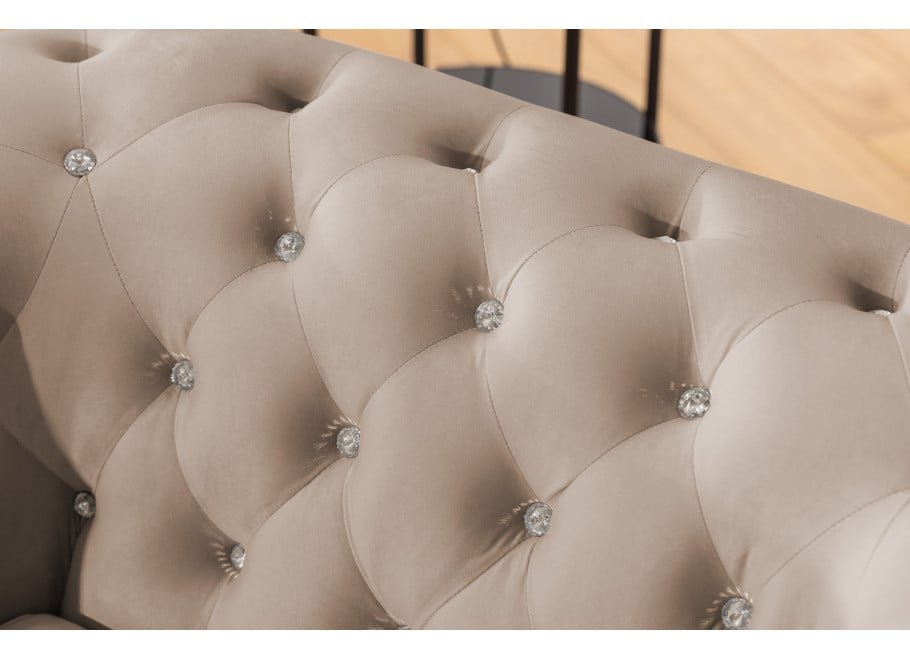 Zestaw mebli pikowanych z kryształkami Chesterfield 3+2 FELIX BLINK 3