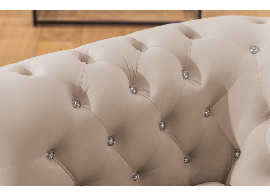 Zestaw mebli pikowanych z kryształkami Chesterfield 3+2 FELIX BLINK 10