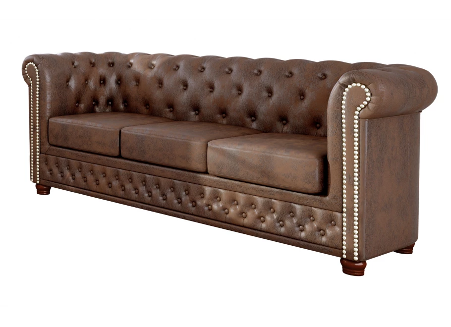 Sofa trzyosobowa z funkcją spania pikowana Chesterfield FELIX 3 Sofa trzyosobowa z funkcją spania pikowana Chesterfield FELIX 3