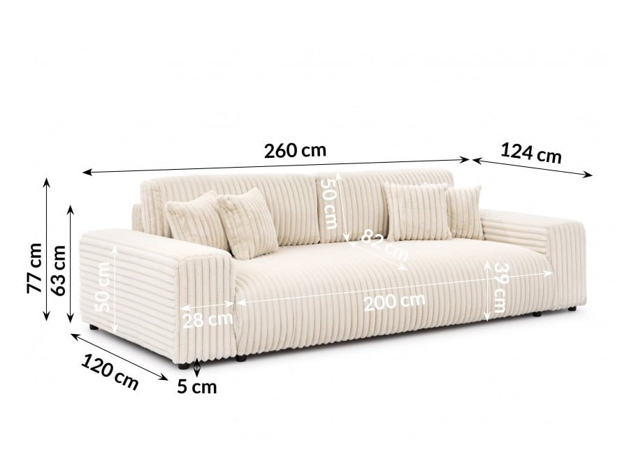 Sofa czteroosobowa z funkcją spania nowoczesna Candi 6