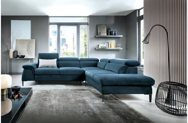 Narożnik pięcioosobowy z funkcją spania nowoczesny Lumes L - design i funkcjonalnosc w parze