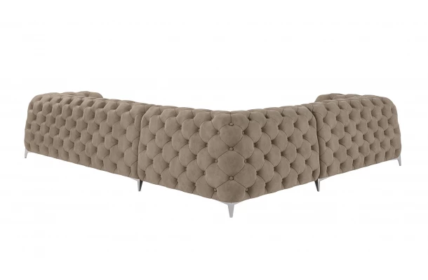 Narożnik sześcioosobowy pikowany glamour Chesterfield KALIFORNIA 2+E+3 - design