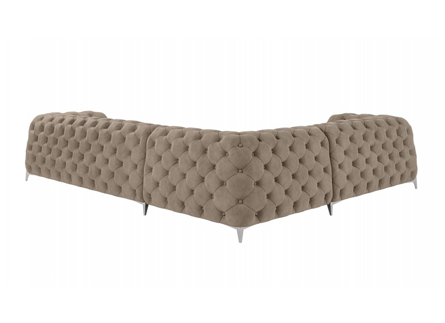 Narożnik sześcioosobowy pikowany glamour Chesterfield KALIFORNIA 2+E+3 3