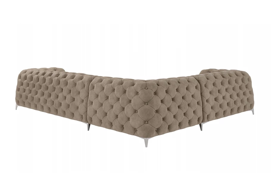 Narożnik sześcioosobowy pikowany glamour Chesterfield KALIFORNIA 2+E+3