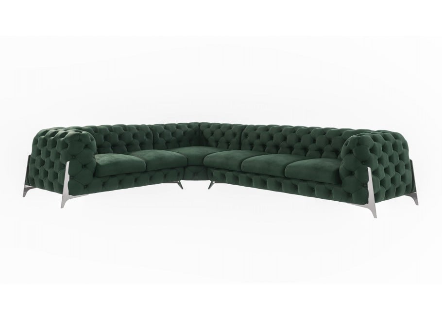 Narożnik sześcioosobowy pikowany glamour Chesterfield KALIFORNIA 2+E+3 4