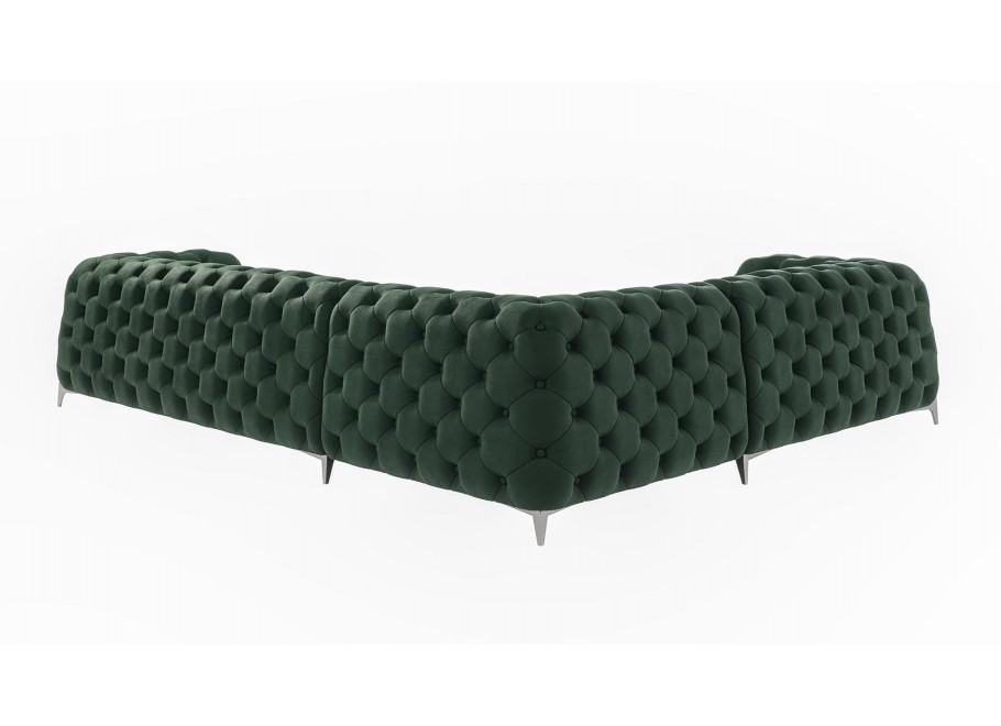 Narożnik sześcioosobowy pikowany glamour Chesterfield KALIFORNIA 2+E+3 5