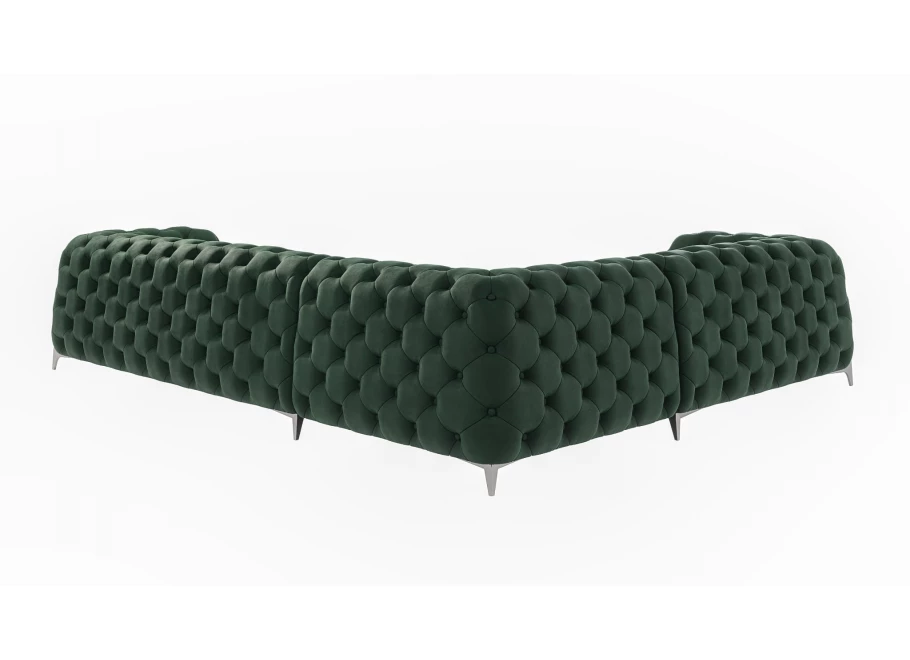Narożnik sześcioosobowy pikowany glamour Chesterfield KALIFORNIA 2+E+3