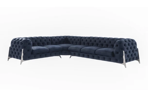 Narożnik sześcioosobowy pikowany glamour Chesterfield KALIFORNIA 2+E+3 - narożniki