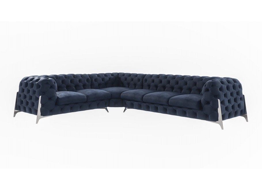 Narożnik sześcioosobowy pikowany glamour Chesterfield KALIFORNIA 2+E+3 6