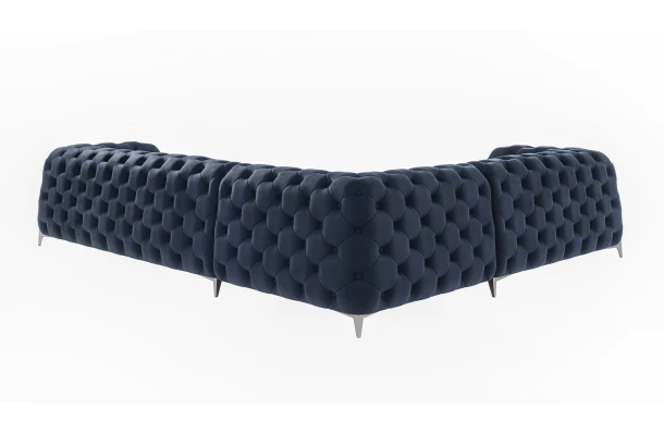 Narożnik sześcioosobowy pikowany glamour Chesterfield KALIFORNIA 2+E+3 - meble