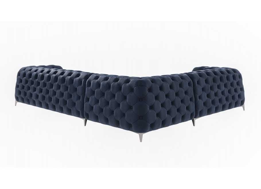 Narożnik sześcioosobowy pikowany glamour Chesterfield KALIFORNIA 2+E+3 7