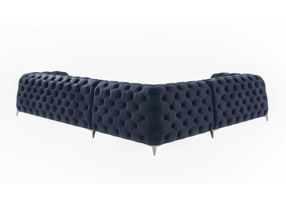 Narożnik sześcioosobowy pikowany glamour Chesterfield KALIFORNIA 2+E+3