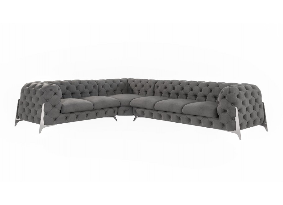 Narożnik sześcioosobowy pikowany glamour Chesterfield KALIFORNIA 2+E+3 8