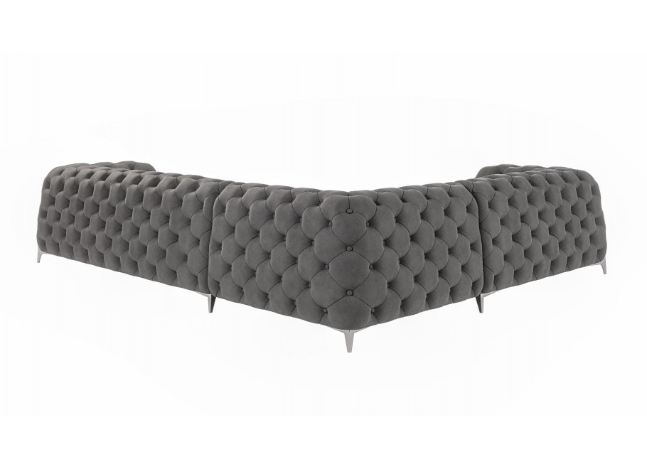 Narożnik sześcioosobowy pikowany glamour Chesterfield KALIFORNIA 2+E+3 9