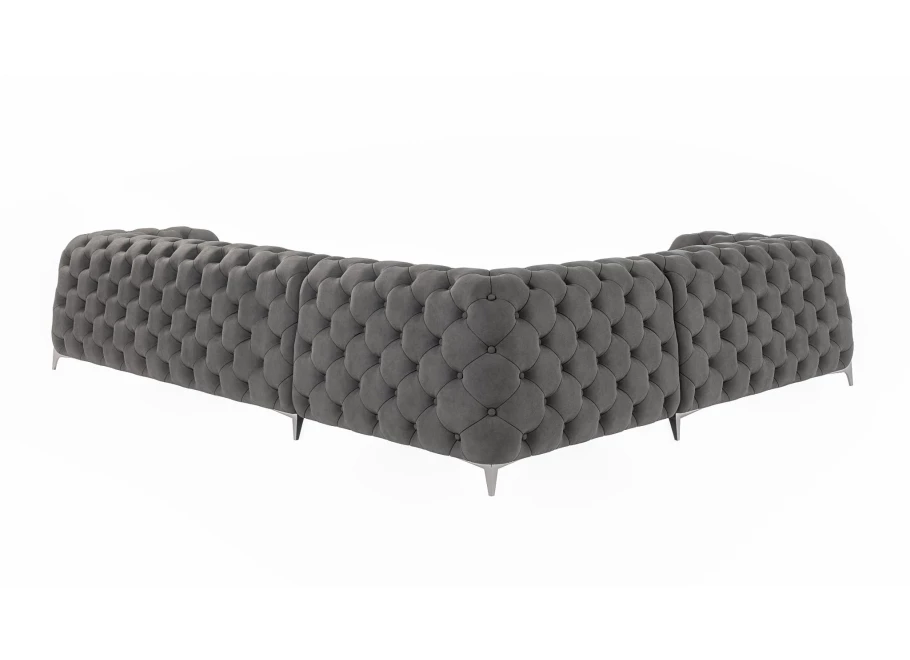 Narożnik sześcioosobowy pikowany glamour Chesterfield KALIFORNIA 2+E+3