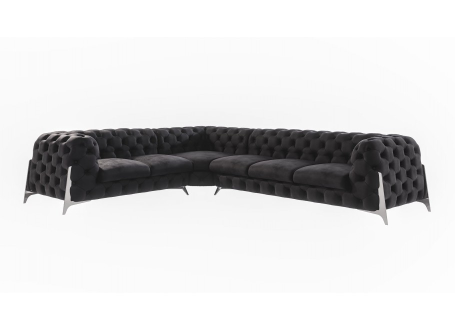 Narożnik sześcioosobowy pikowany glamour Chesterfield KALIFORNIA 2+E+3 10