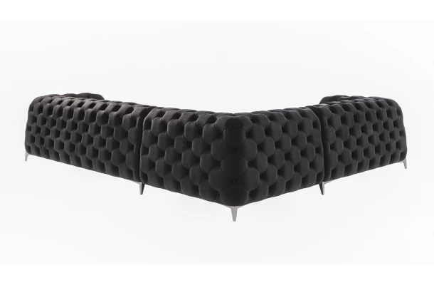 Narożnik sześcioosobowy pikowany glamour Chesterfield KALIFORNIA 2+E+3 - design i funkcjonalnosc w parze