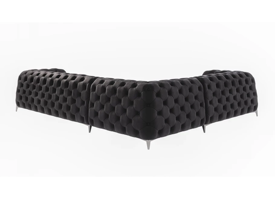 Narożnik sześcioosobowy pikowany glamour Chesterfield KALIFORNIA 2+E+3