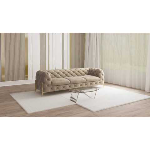 Sofa trzyosobowa pikowana glamour Chesterfield TEO HIGH 3