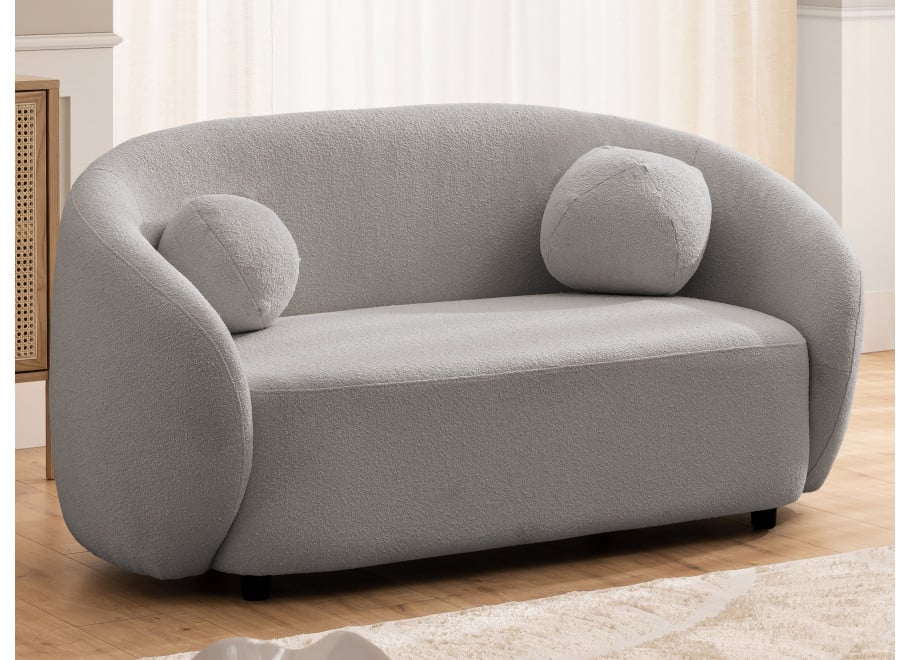 Szara sofa dwuosobowa Cloudi – wygodna z poduszkami do salonu 5