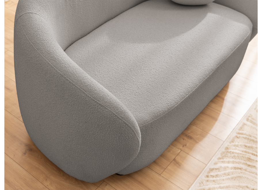 Szara sofa dwuosobowa Cloudi – wygodna z poduszkami do salonu 7